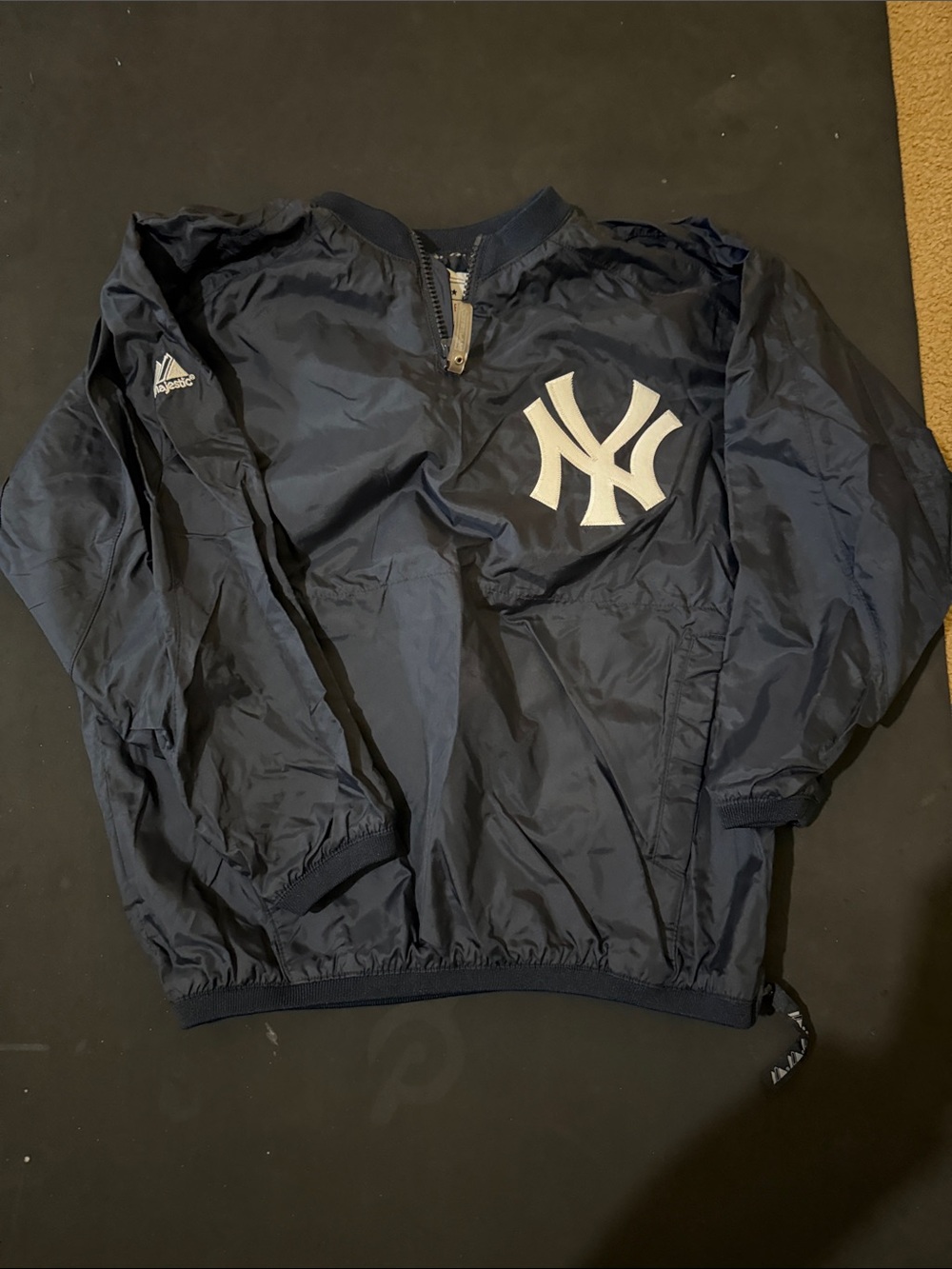 Majestic Navy Blue New York Yankees Pullover Windbreaker/Rain Jacket